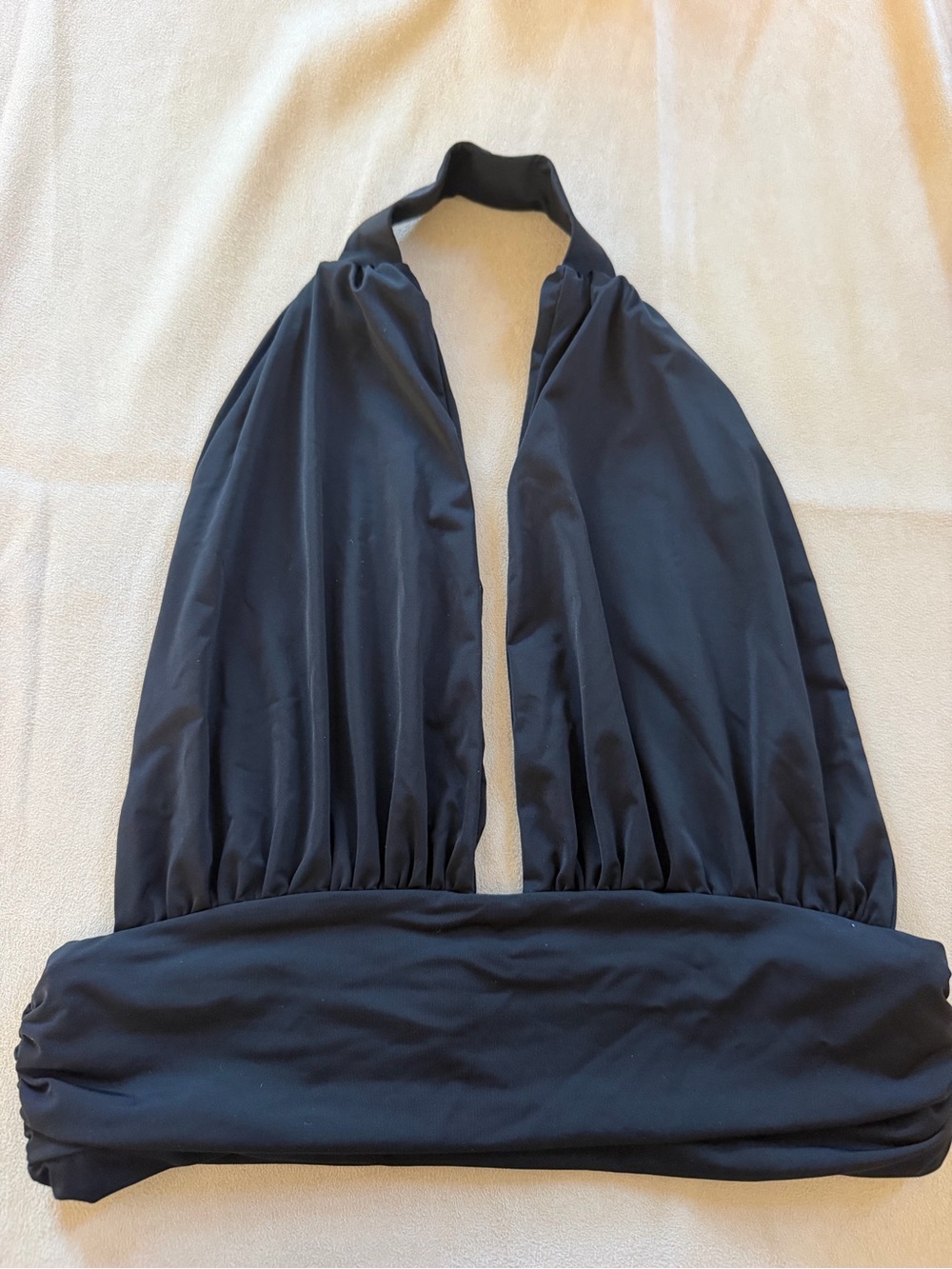 Edikted Black Plunging Neckline Halter Top Size S